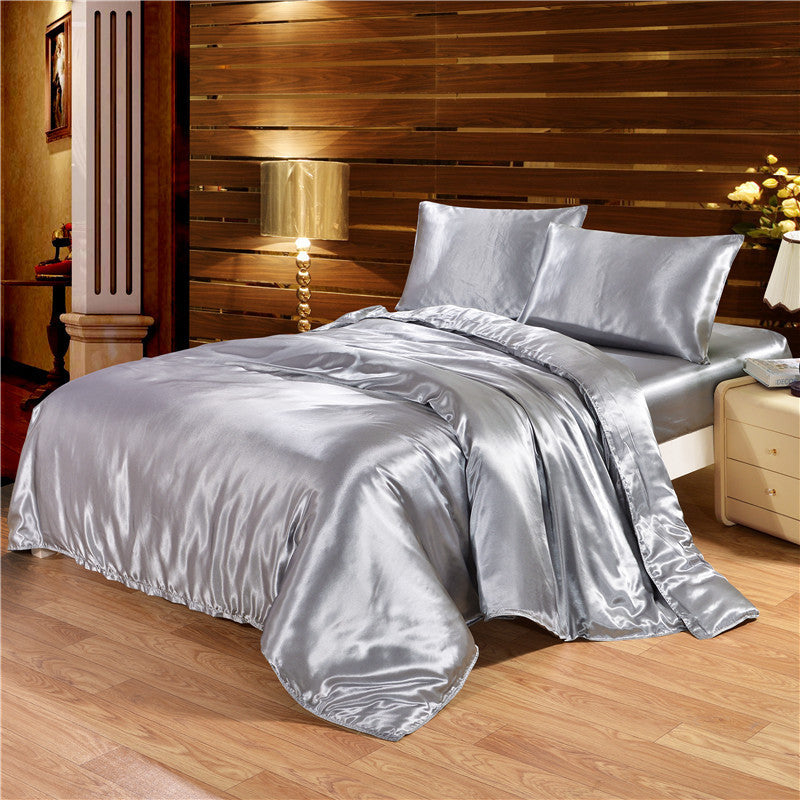 Summer Satin Bedding Set Imitation Silk