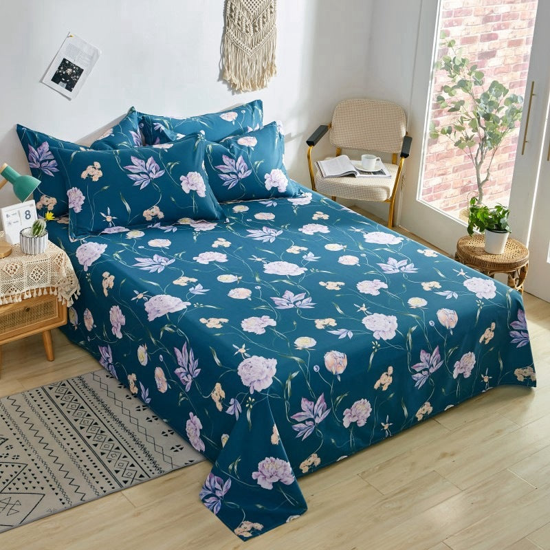 Cotton Printed Twill Single Double Bed Sheets