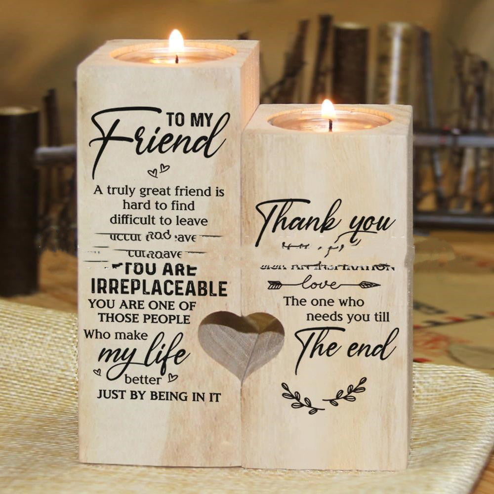 Handicrafts Heart-shaped Candle Holders Wooden Ornaments