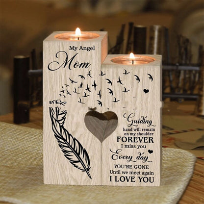 Handicrafts Heart-shaped Candle Holders Wooden Ornaments